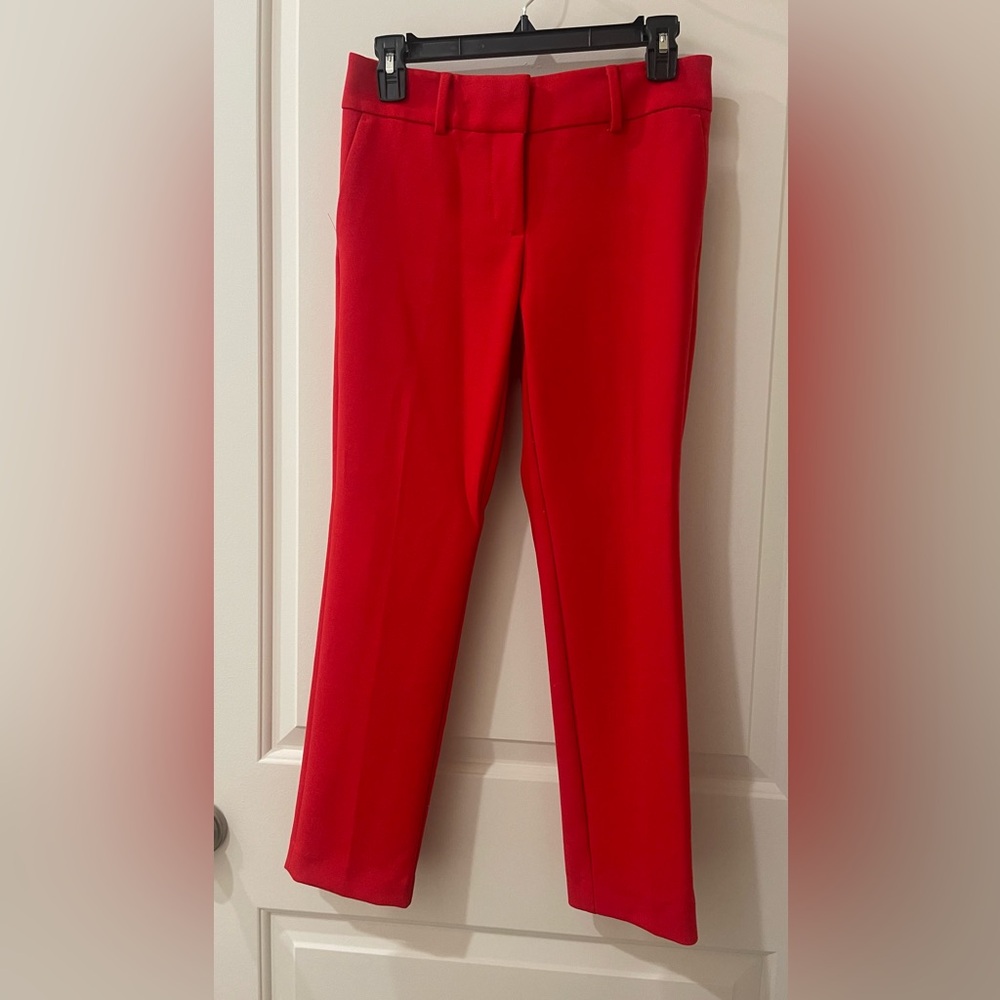 Red Anne Taylor Melissa trousers. The red is beautiful for the holidays.